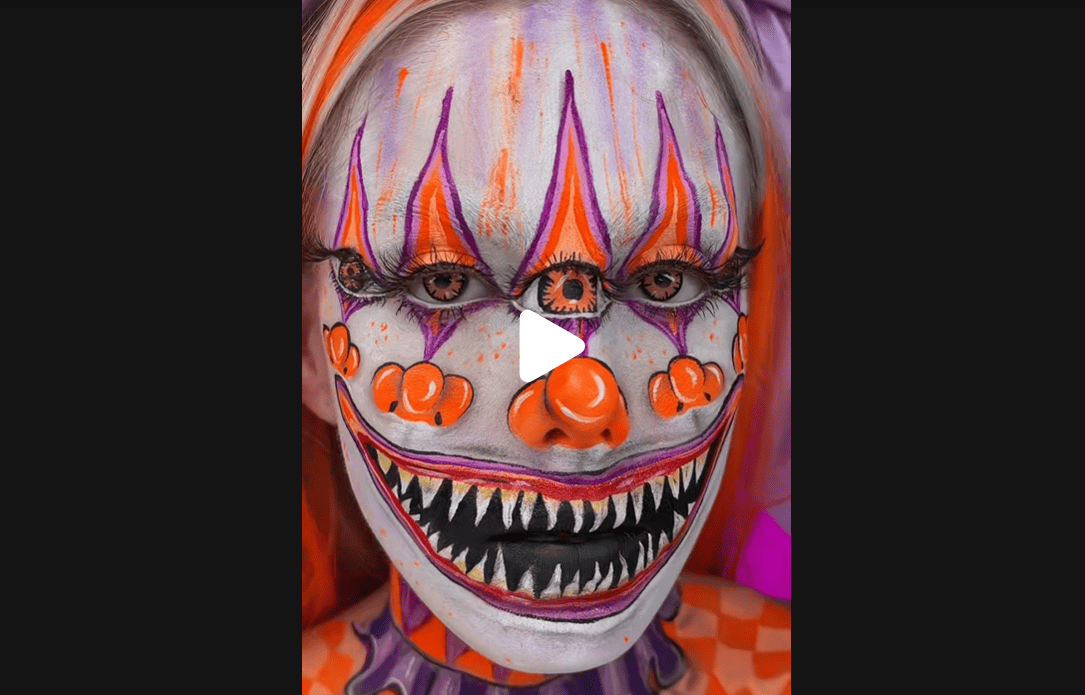 Backrooms Clown Halloween Makeup by Leah Comptonn