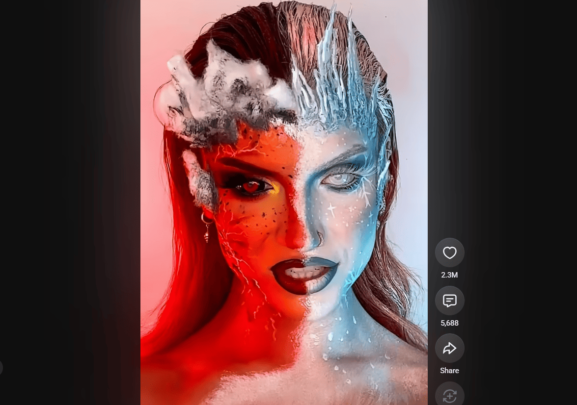 Ice and Fire Trend: Sarah New Viral Transformation