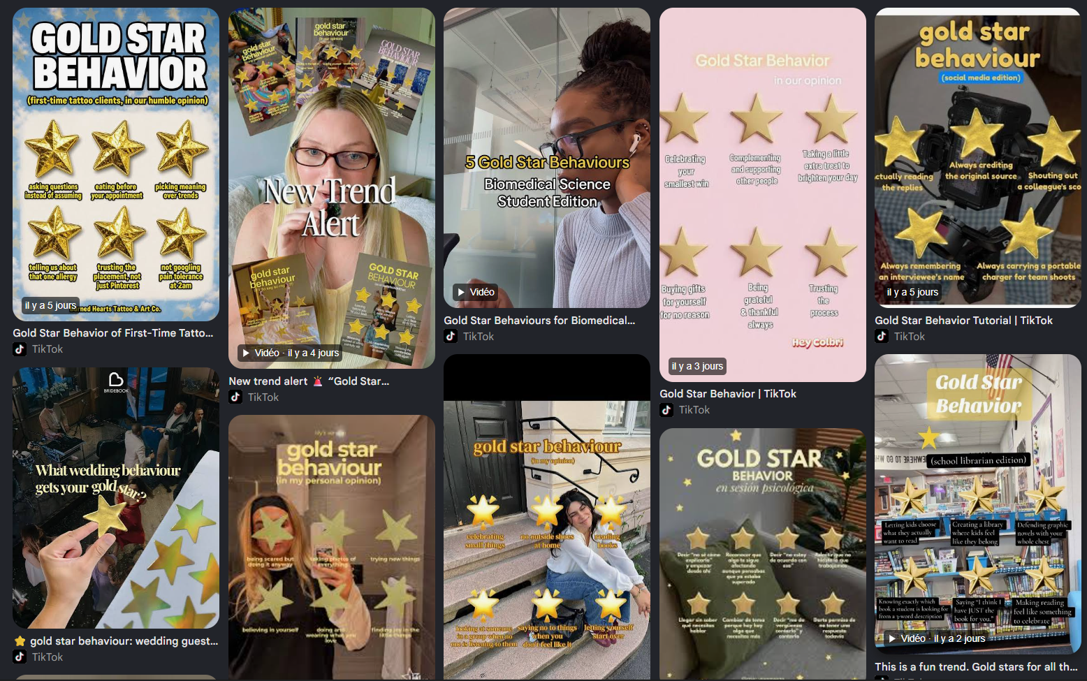 Gold Star Behavior tiktok